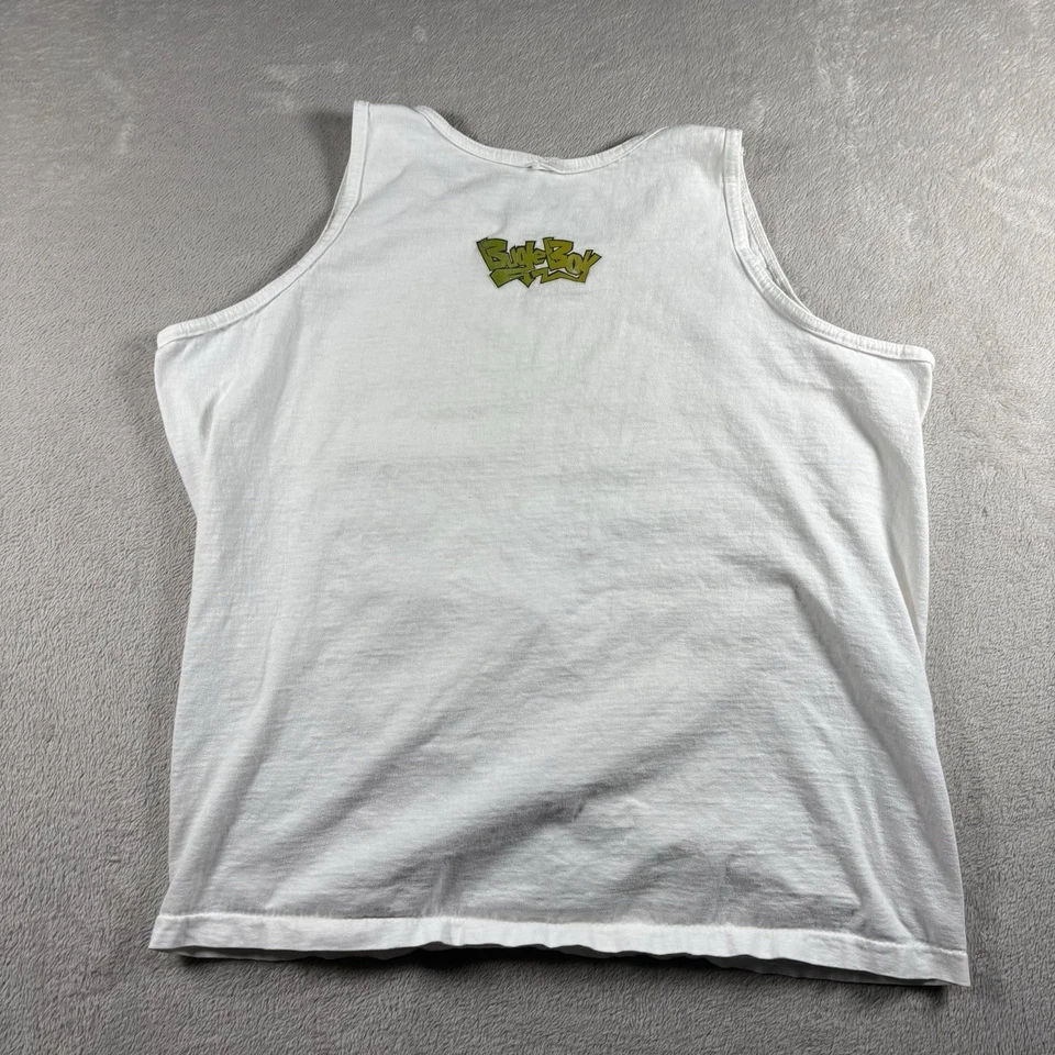 Camiseta sin mangas blanca vintage Bugle Boy con logotipo de Billabong para hombre talla L hecha en EE. UU. #703 Foto 2 de 4