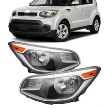 For Kia Soul 2014-2019 Headlights Headlamps Halogen Pair W/O Bulbs Pair Halogen