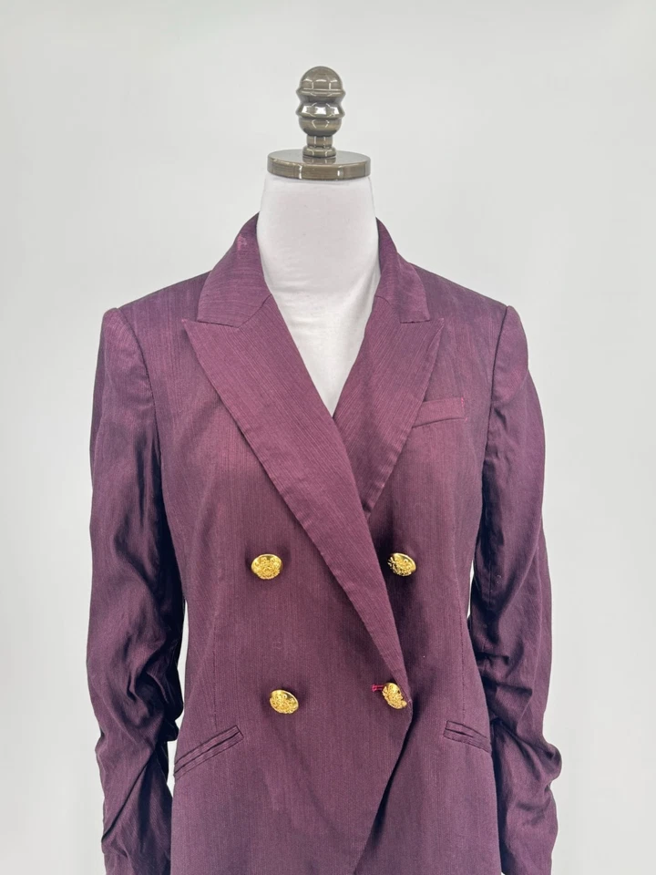 Veronica Beard Womens Purple Linen Blend Dickey Blazer Jacket Sz 8 - Image 2 of 4