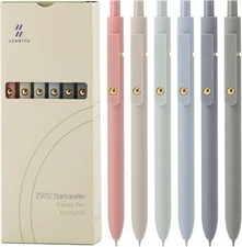 Ddaowanx Gel Pens, 6 Pcs 0.5mm 6 Count (Pack of 1), 6 Morandi-Black Ink 