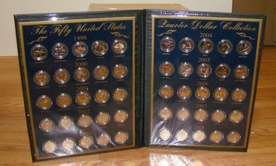 1999-2008 Denver Uncirculated Gold, Silver 50 Statehood Quarter Set, Gilded