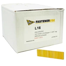 1-3/8" LEG x 1/4" CROWN 18GA GALV L16 STAPLES 30,000ct | L16C6