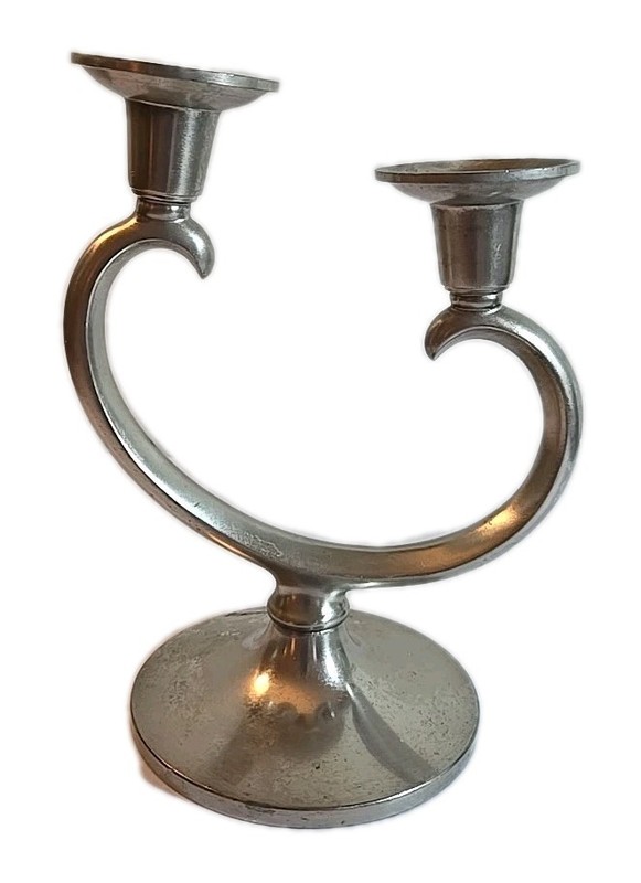 Vintage Metawa Holland 94%Real Pewter Double Candle Stick Holder