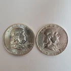1960 P&D Franklin Half Dollars 90% SILVER (2 Coin Set) ***Exact Coins*** #00-43