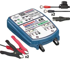 Tecmate OptiMate 2 DUO x 2 Bank 12V/12.8V 2A Battery Charger/Maintainer (TM-571)