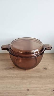 Vision by Corning Auflaufform 34 cm breit x 15,5 cm hoch Vintage Braunglas 