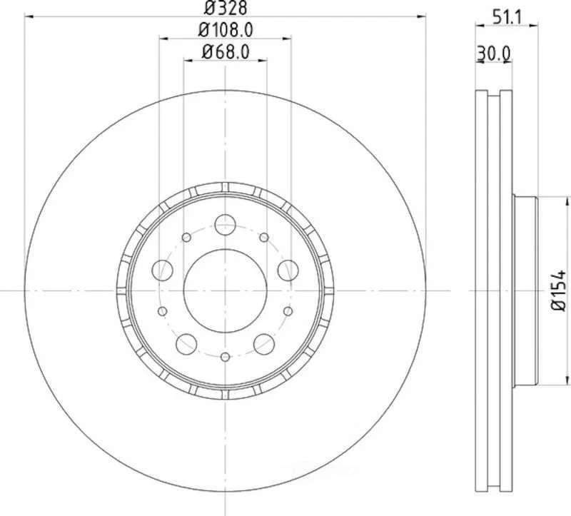 Rotor de freno de disco-3.2 Hella-PAGID 355125581 se adapta 03-07 Volvo XC90 Foto 2 de 4