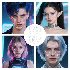 4pcs Purple Tattoo Stickers Tattoo Stickers with High-end Feel Stickers Cosplay