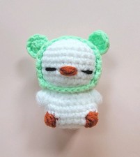 Cute Handmade Duck with Frog Hat Amigurumi Crochet Toy Stuffed Animal 3 Inches 