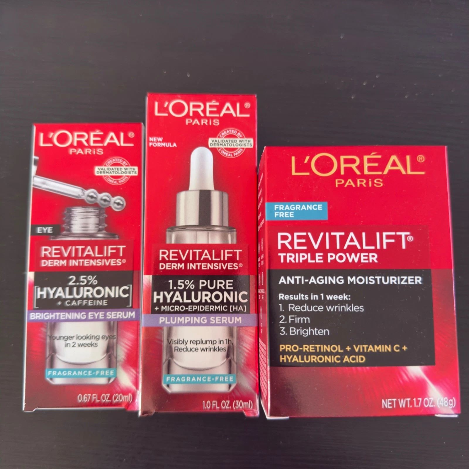L'Oreal Paris Revitalift Derm Intensives 1.5% Hyaluronic Serum BUNDLE