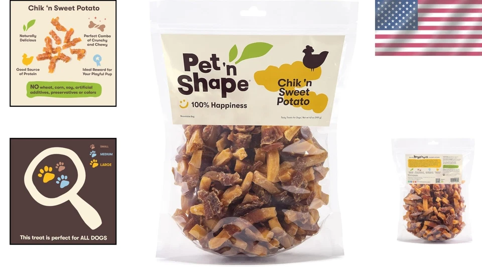 Golosinas de pollo y batata sin granos 42 oz - bocadillos masticables naturales para perros Foto 2 de 4