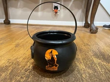 Black Witch's Kettle Cauldron 12” Union Products Halloween Vintage 1980's