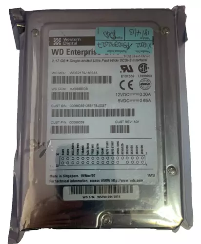 WDE2170-1807A3 2.17GB Single-ended Ultra Fast Wide SCSI Hard Drive 00066039