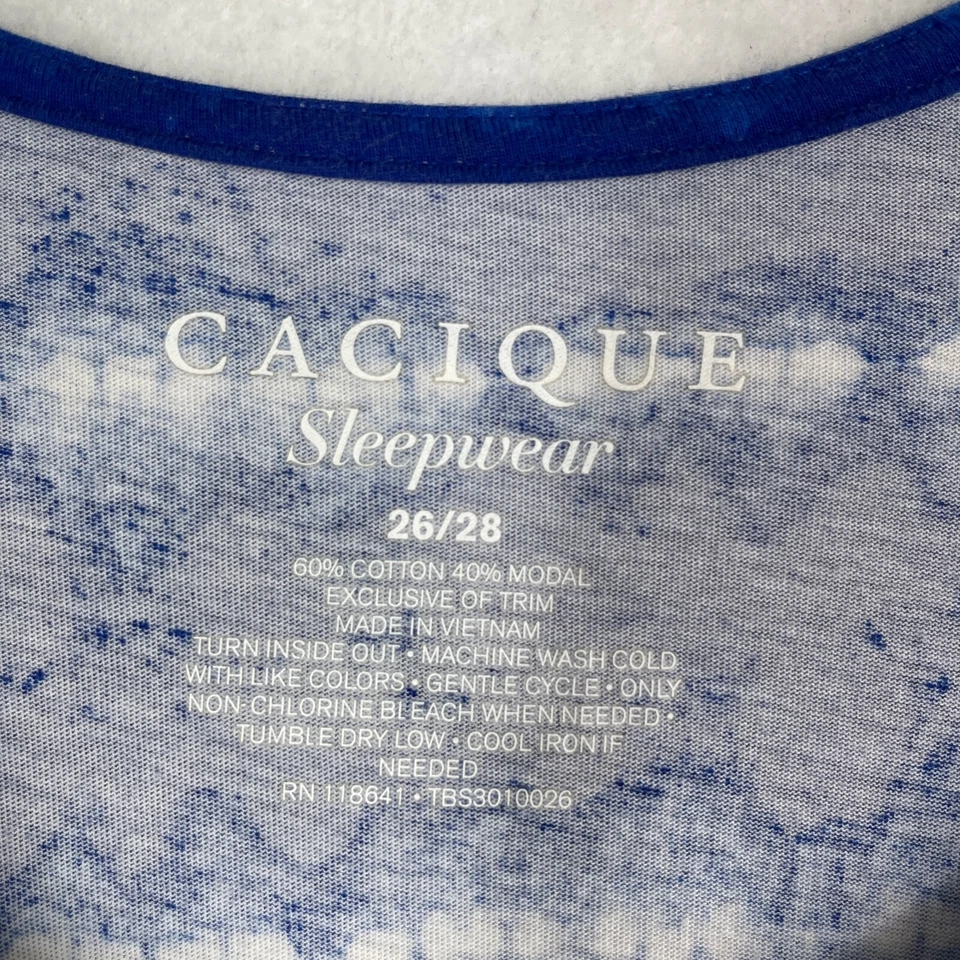 Prendas para dormir para mujer Cacique sin mangas sin mangas ropa de salón azul talla 26/28 Foto 3 de 4