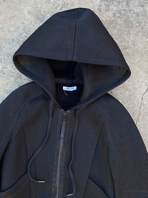 HELMUT LANG 変形ジップパーカー Helmut lang mesh zip hoodie size P/ TP made in USA | eBay
