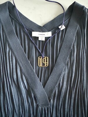 Handcrafted Gold Plated Necklace, Here On A Blue V Neck Sleeveless Silk Top 