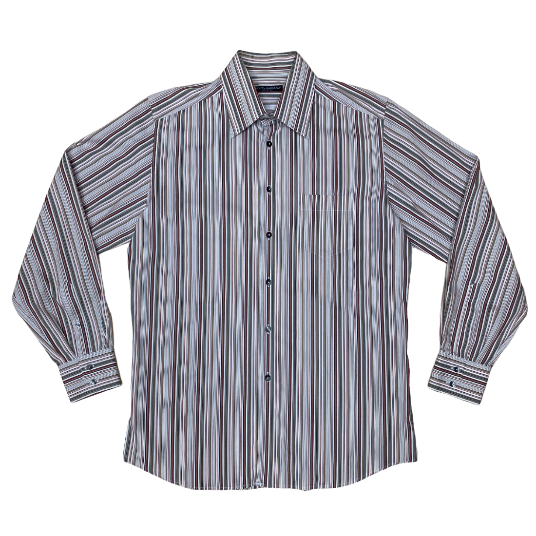 Dolce & Gabbana Long Sleeve Button-Up Striped Dress Shirt - Men, White 42  16.5 | eBay
