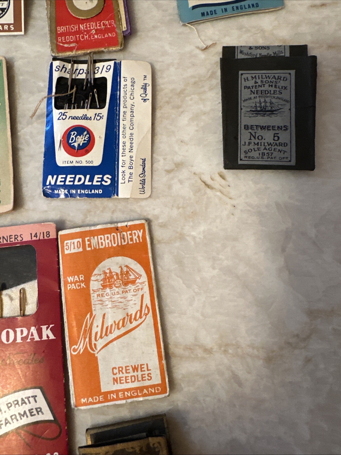 ANTIQUE Sewing Needle Lot 39 Sewing All England English War Pack Some Very Rare