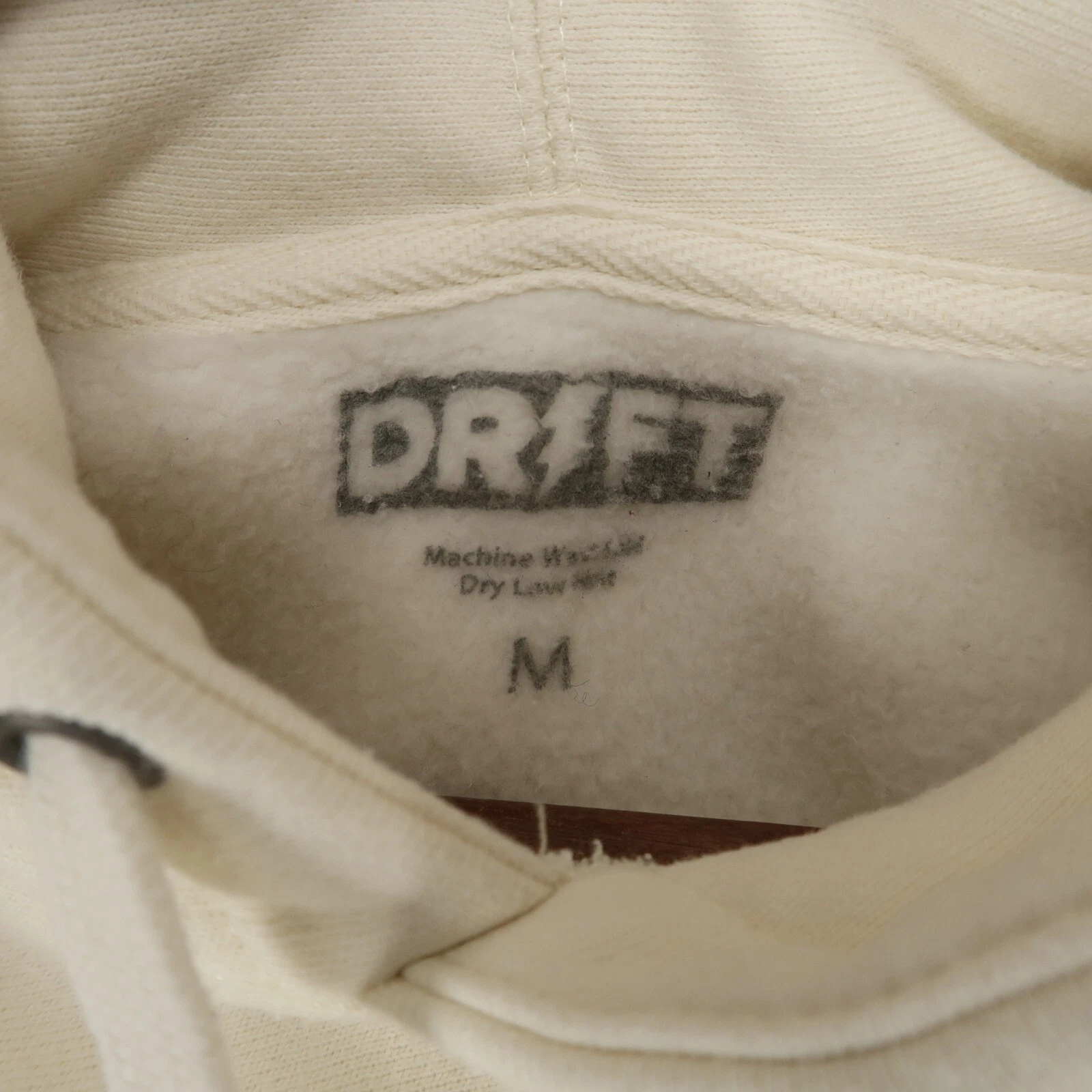 OFF WHITE Felpa con cappuccio Drift Independent Trading adulto M bianco sporco tasche a mano pullover