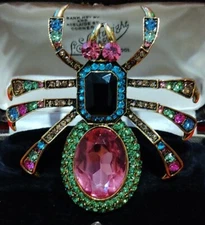 Vintage Style Goldtone Large Spider Brooch Pin