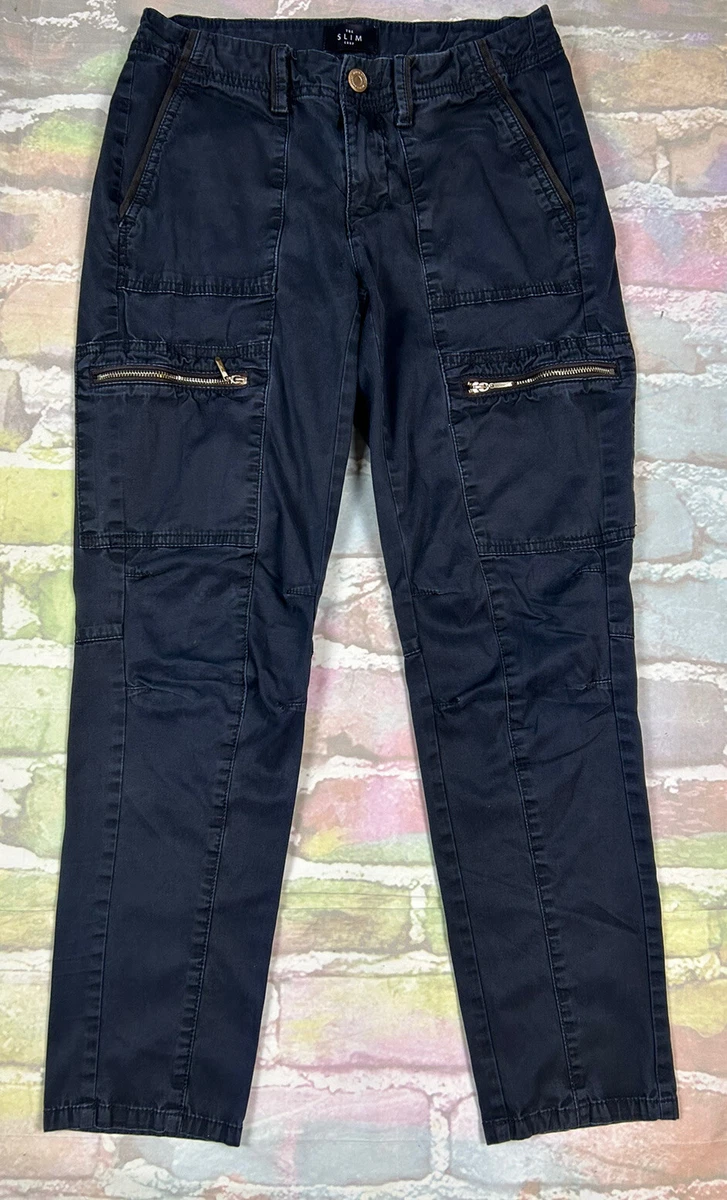 White House Black Market The Slim Crop Black Zipper Detail Pants