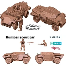 Eskice Miniatures WW2 UK British Humber Scout Recon Armored Car Bolt Action WWII