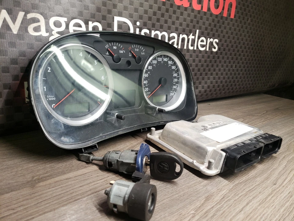 2008 Volkswagen Golf City 2.0L Immobilizer Ignition Key Lock Set Cluster MFA ECU - Image 2 of 4