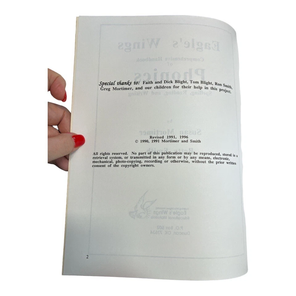 Eagles Wings Comprehensive Handbook of Phonics~Mortimer & Smith 1996 Rev~R1 02 - Image 3 of 4