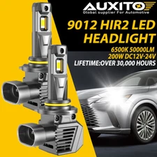 AUXITO 9012 HIR2 LED Headlight Kit Bulb High Low Beam White 48000LM Super Bright