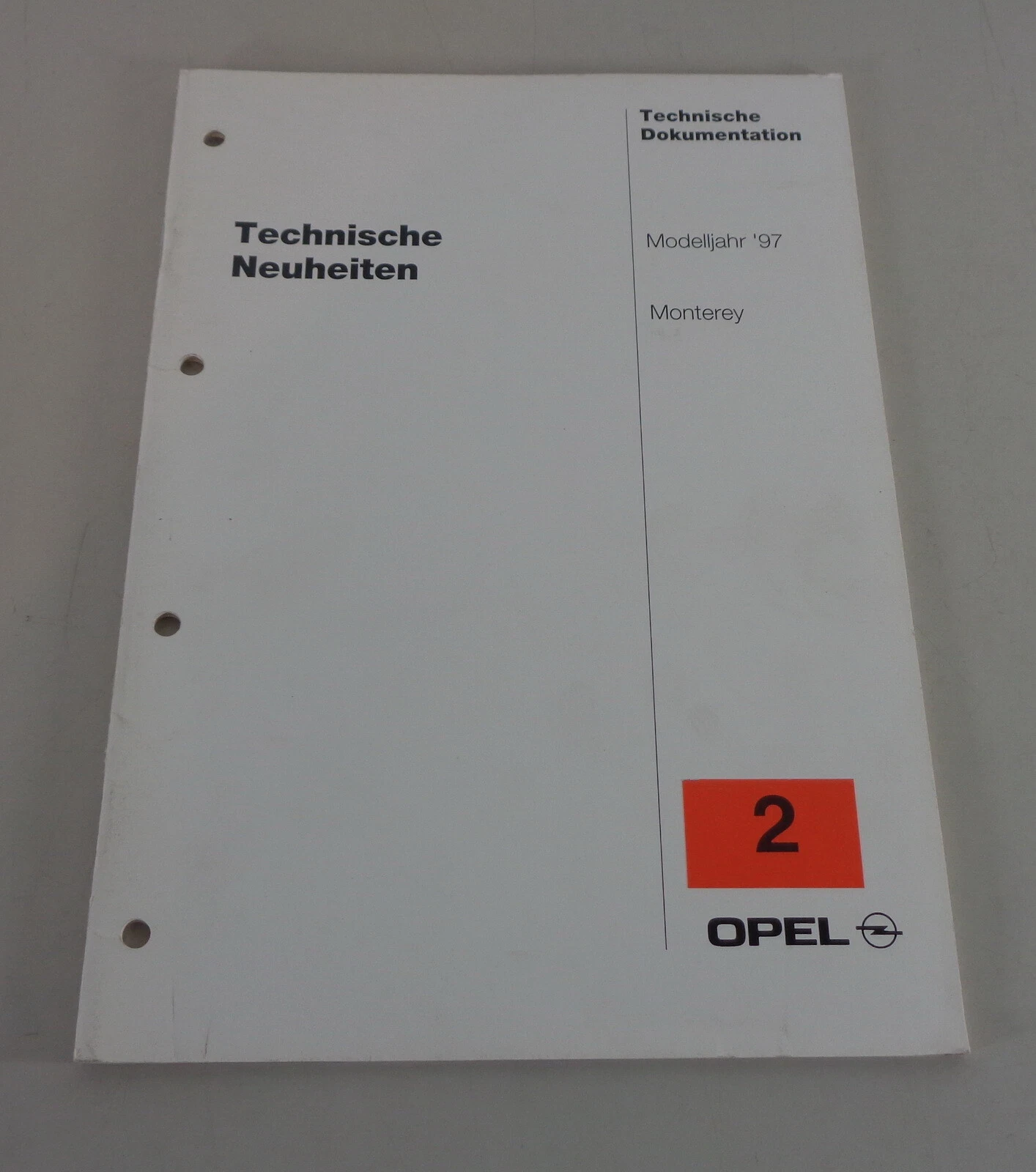 Workshop Manual Inspection Instructions Technical Innovations Opel Monterey 1997