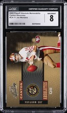 2005 PLAYOFF ABSOLUTE MEM CANTON ABSOLUTES GOLD #CA-11 JOE MONTANA /250 CGC 8