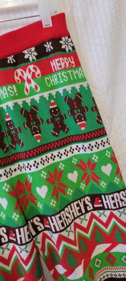 Forever 21 Mujer HERSHEY Pijama Pantalones Besos, Pan de Jengibre Rojo/Verde/Blanco Talla L Foto 3 de 4