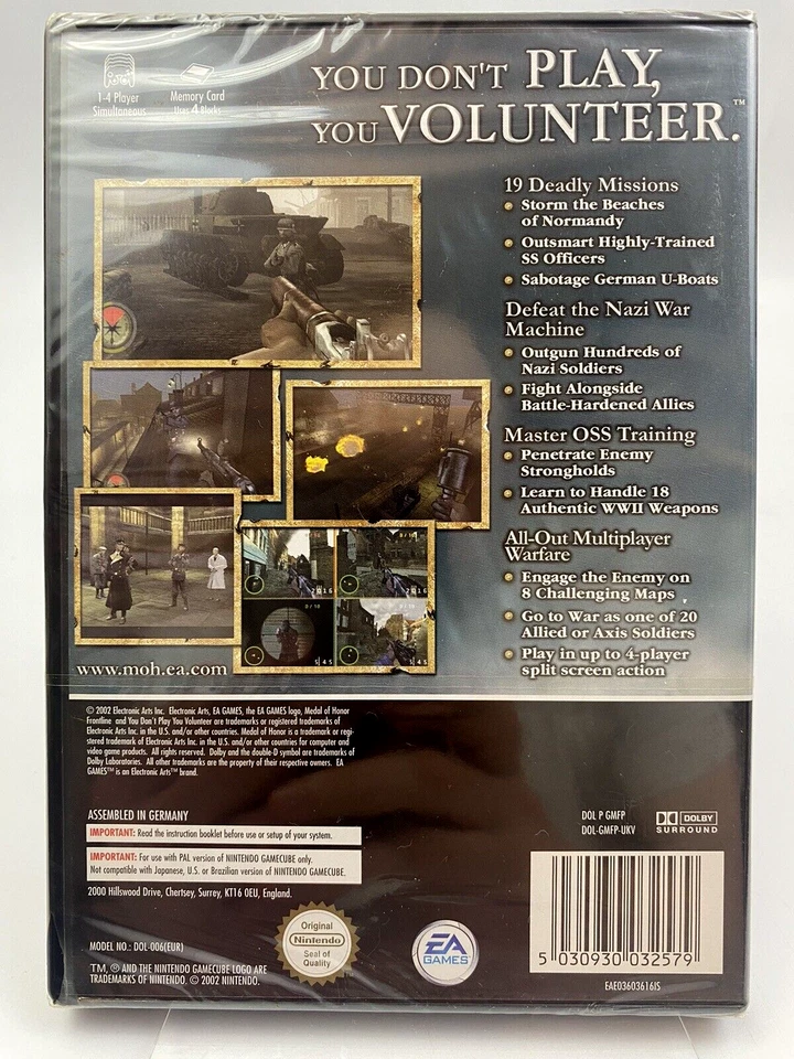 Gamecube Medal Of Honor Front Line , UK Pal, New Factory Sealed, *Flawed* - Image 2 of 4