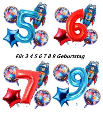 Superman Folien Helium Luft Ballon Für 3-9 Jungen Kinder Geburtstag Party Deco