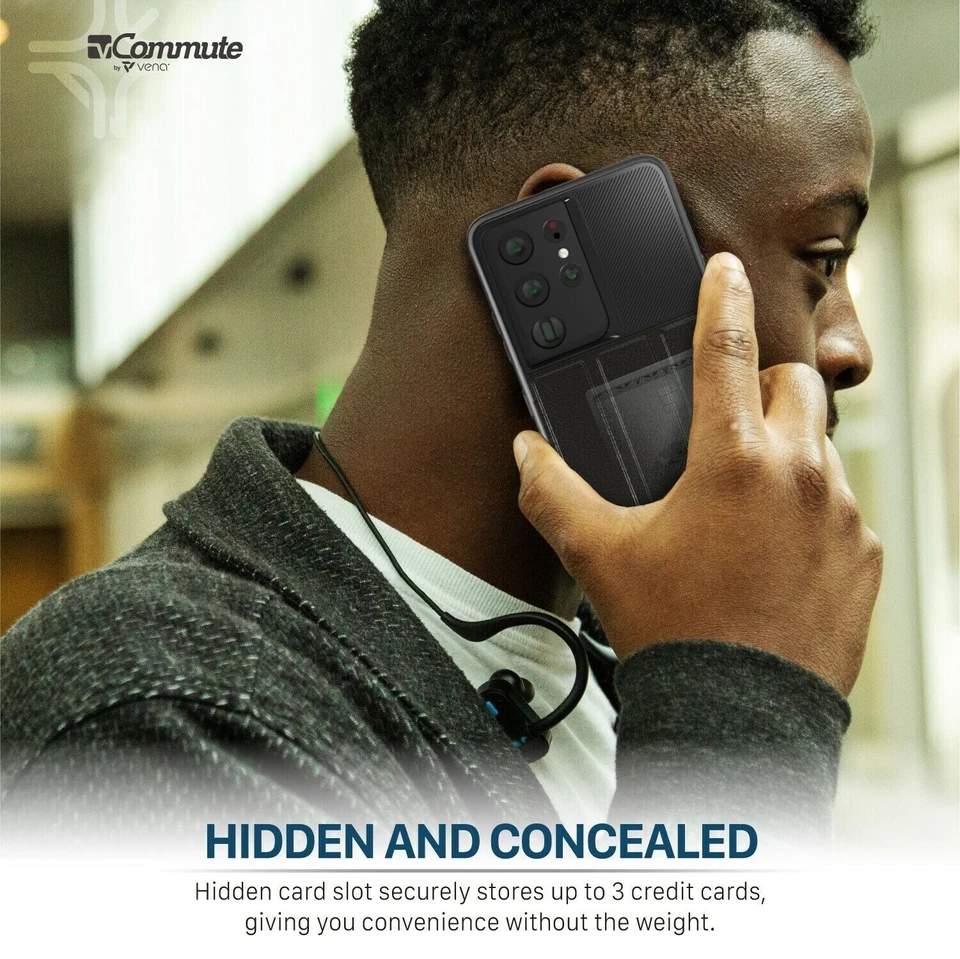 Vena [vCommute] Leather Wallet Magnetic Stand Case for Samsung Galaxy S21 Ultra - Image 3 of 4