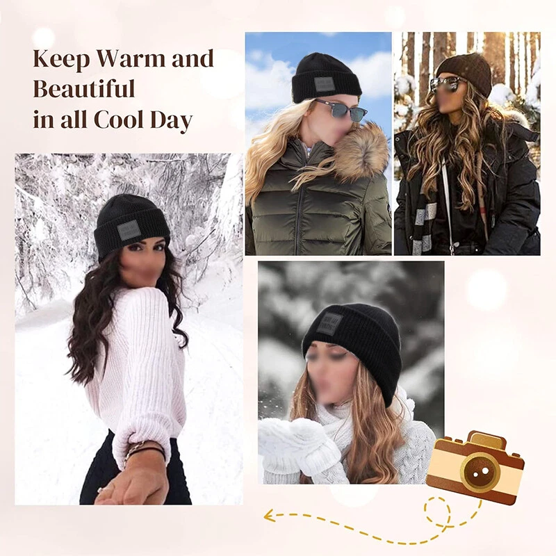 Wavy Hat wigs Cap with Hair Blonde Color Connect Winter Warm Knitted Beanie Hat - Picture 2 of 23