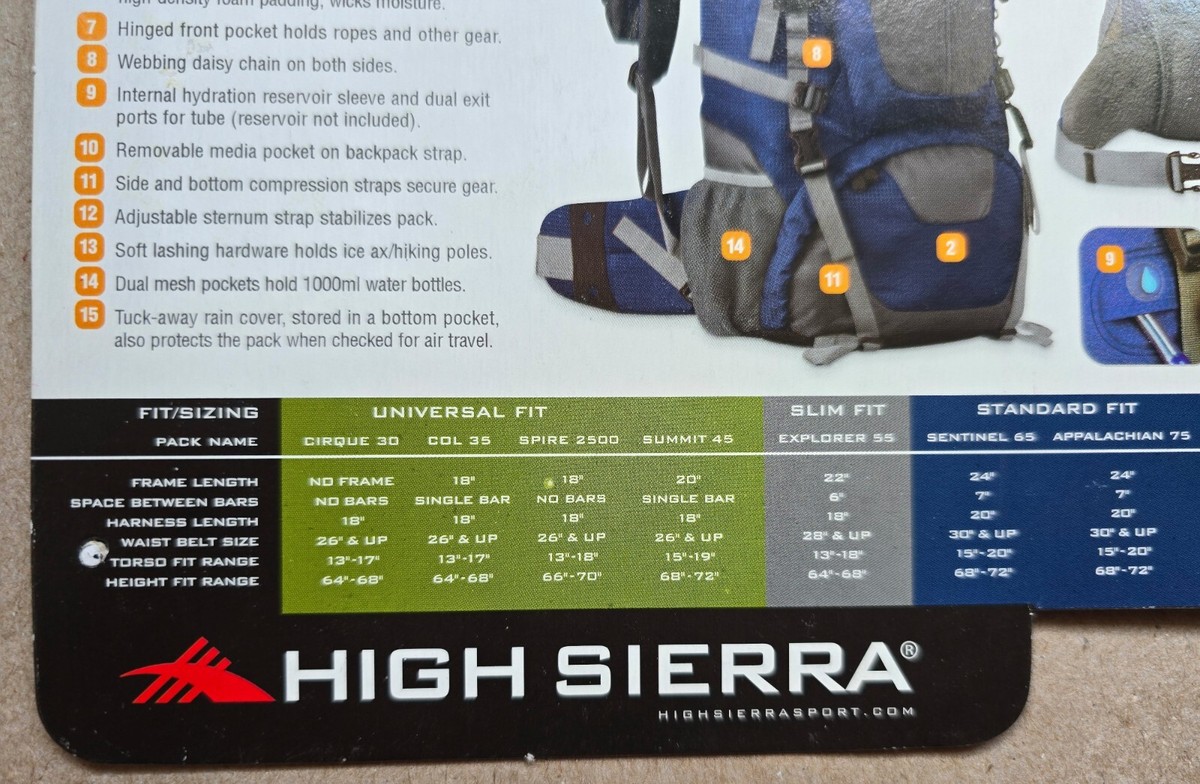 High Sierra Sentinel 65 Hiking Internal Frame Backpack W/Rain Fly +Packing Cubes | eBay High Sierra Sentinel 65 Hiking Internal Frame Backpack W/Rain Fly +Packing Cubes | eBay
