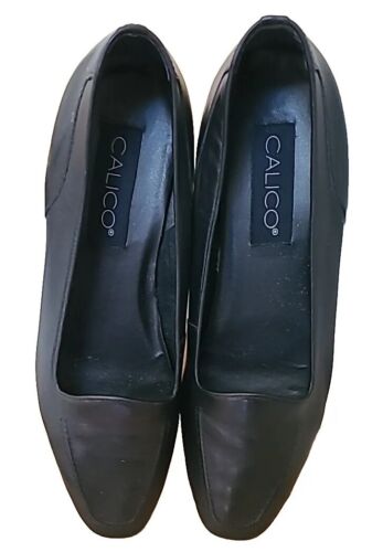 CALICO Women's Black Leather Dressy FLATs Size 9N