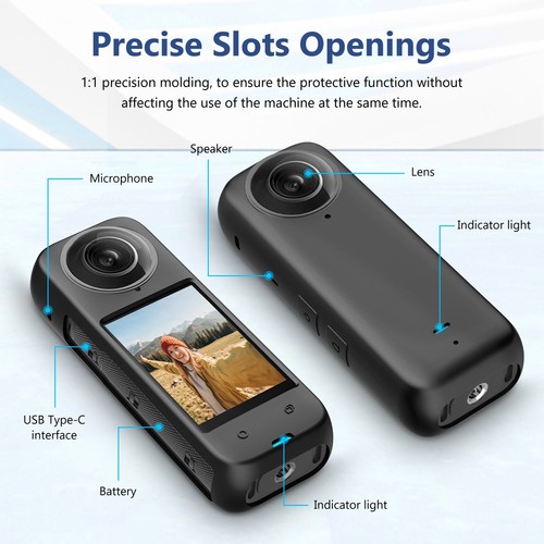 Selfie Stick Monopod Battery Charging Case Cover Accessories Kit for Insta360 X4 - Picture 3 of 24