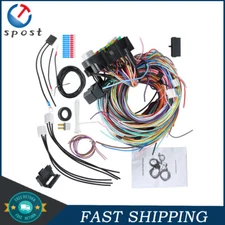 21 Circuit Wiring Harness Kit Universal For Chevy Ford Hotrods Long Wires 12V