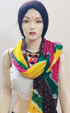 bandhani print dupatta Cotton Reyon Blend Bellydance women multi color