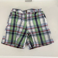 George Baby Boys Shorts sz 24 Months Green Plaid Everyday Preppy Casual