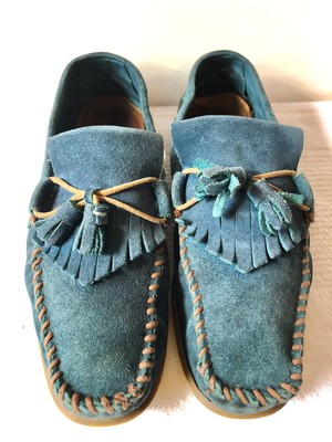 teal suede shoes