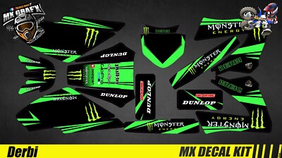 Motorrad Deko Set für / Mx Decal Kit for Derbi 50 - Monster