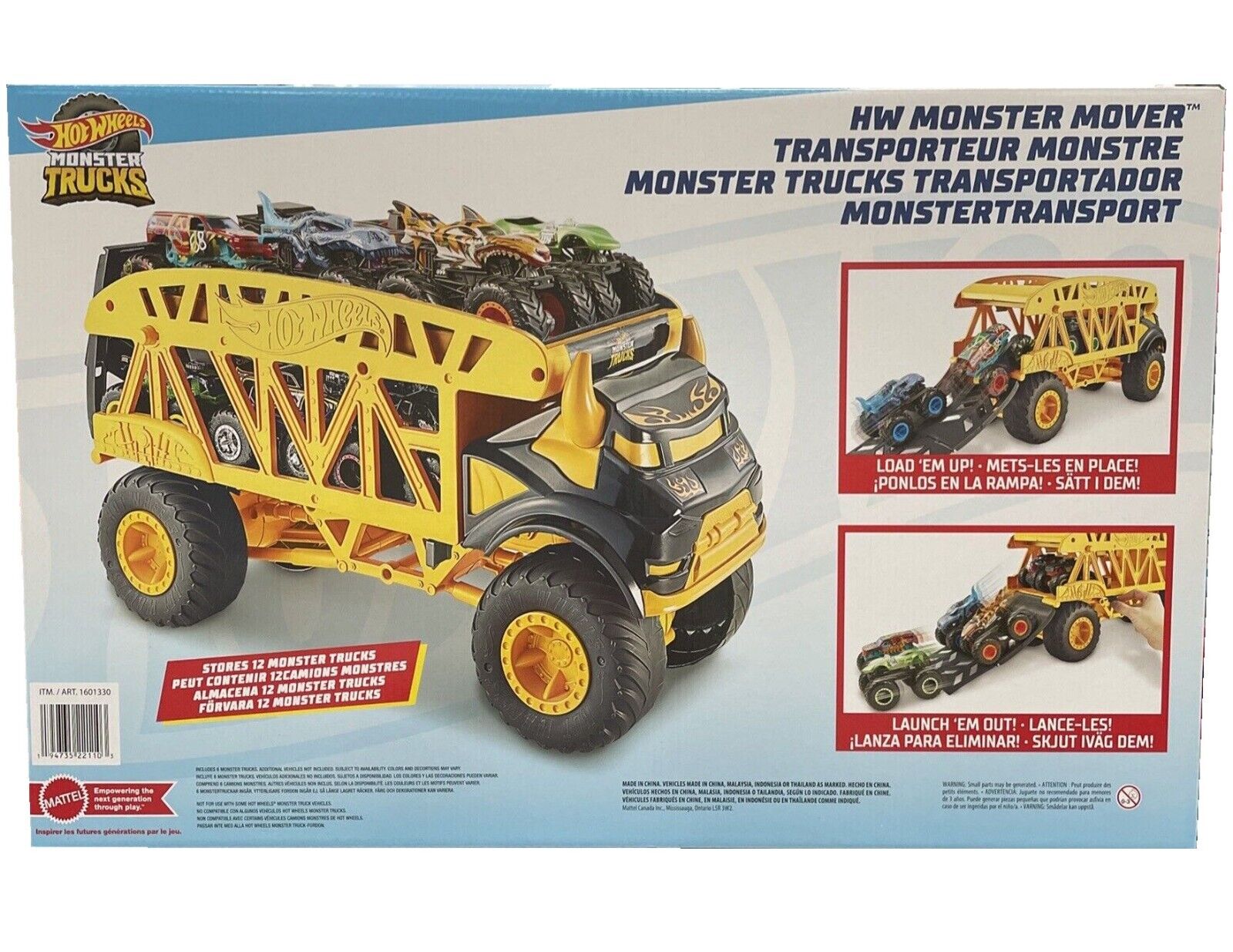 Monster Trucks Monster Mover + 3 Trucks Vehicle by Hot Wheels at