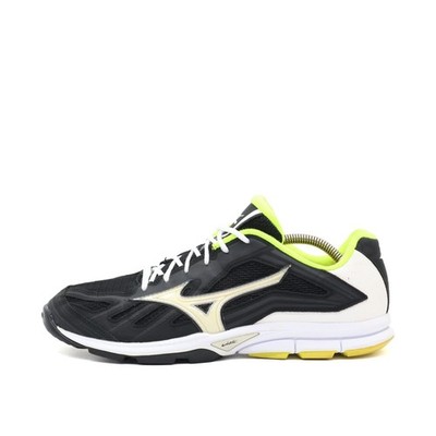 Mizuno Damen Wave Lightning Sportschuhe Schwarz/Weiß/Gelb Mesh Low-Top EU 42