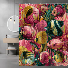 Colorful Tropical Fish Shower Curtain Abstract Ocean Art
