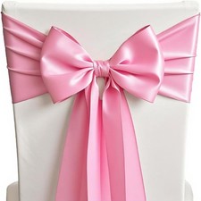 50 Pink Chair Sashes Satin Bows for Wedding Birthday Party 50,