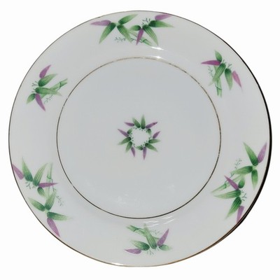 Harmony House Mandarin Fine China Dessert Plate Japan Bamboo Green Purple 7.5''