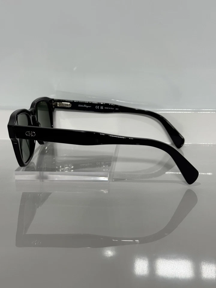 Gafas de sol Salvatore Ferragamo 2958 acetato negro con gafas de sol verdes polarizadas personalizadas G15 Foto 4 de 4